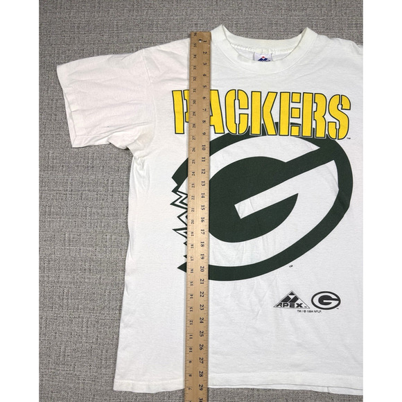 Vintage Green Bay Packers Apex One Large Logo Print Spellout T Shirt Large USA - Picture 3 of 10